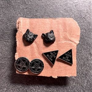 Set of 3 Blackcraft Cult stud earrings
